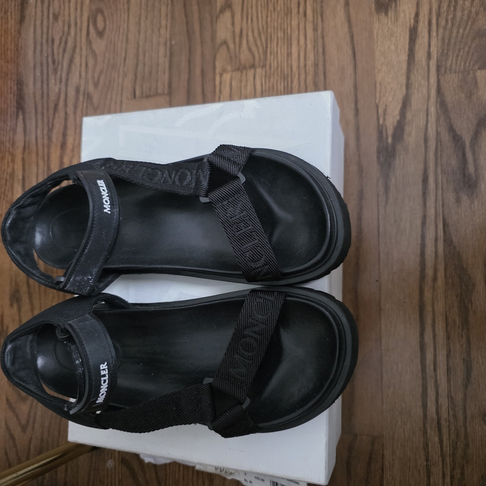 Moncler Black Strapped Sandals